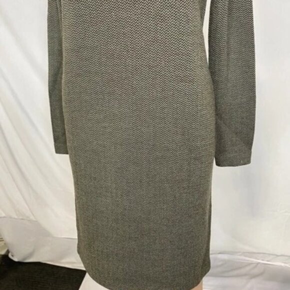 NEW RALPH LAUREN Womens Houndstooth Mini Sweater Dress Size S Green/Brown - Picture 8 of 12